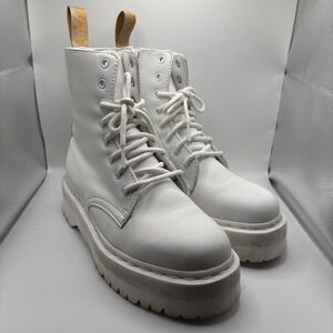 Doc Marten White Jadon II Kemble Mono Platform Boots Women's Sz 9 /EU 41